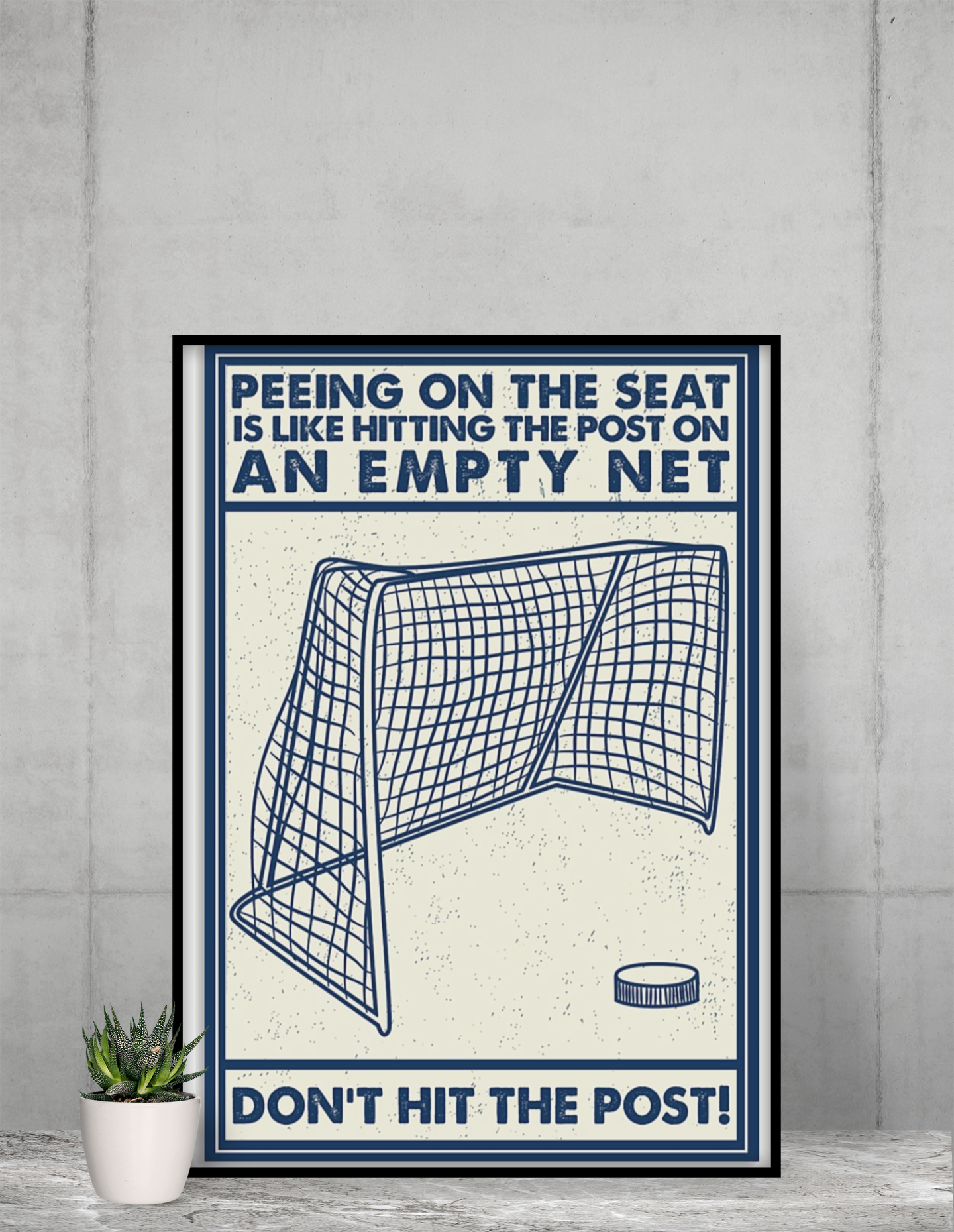 Hockey peeing on the seat don't hit the post poster 1