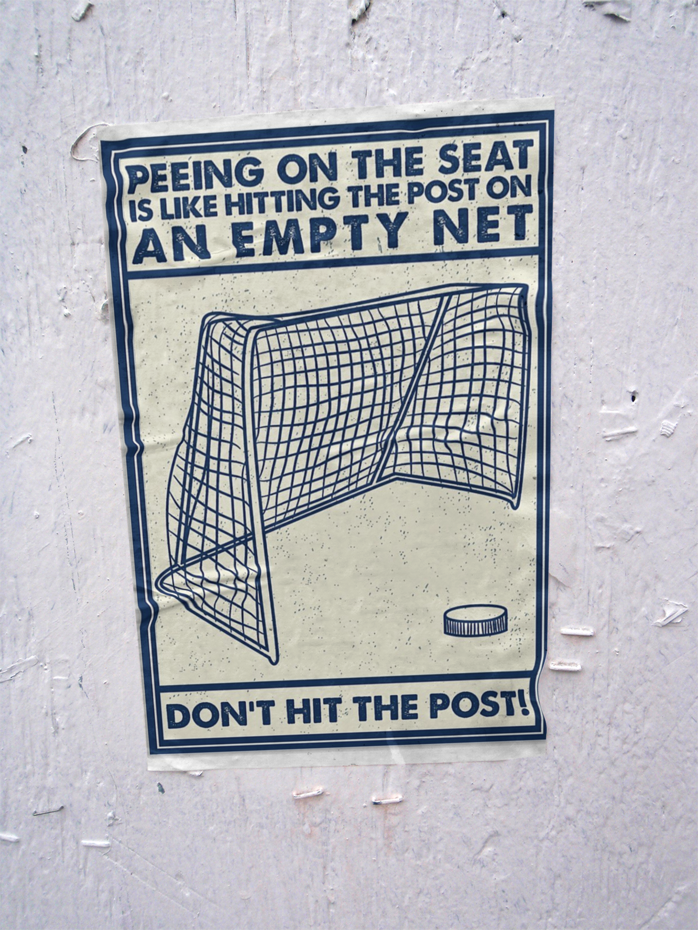 Hockey peeing on the seat don't hit the post poster 4