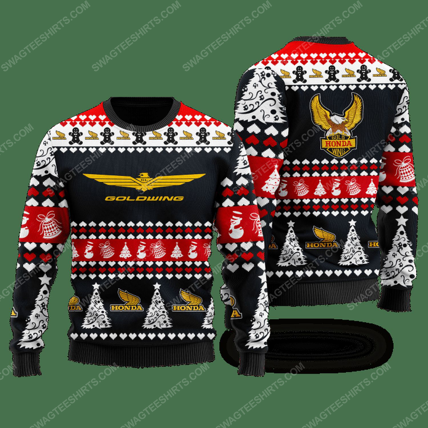 Honda gold wing racing ugly christmas sweater