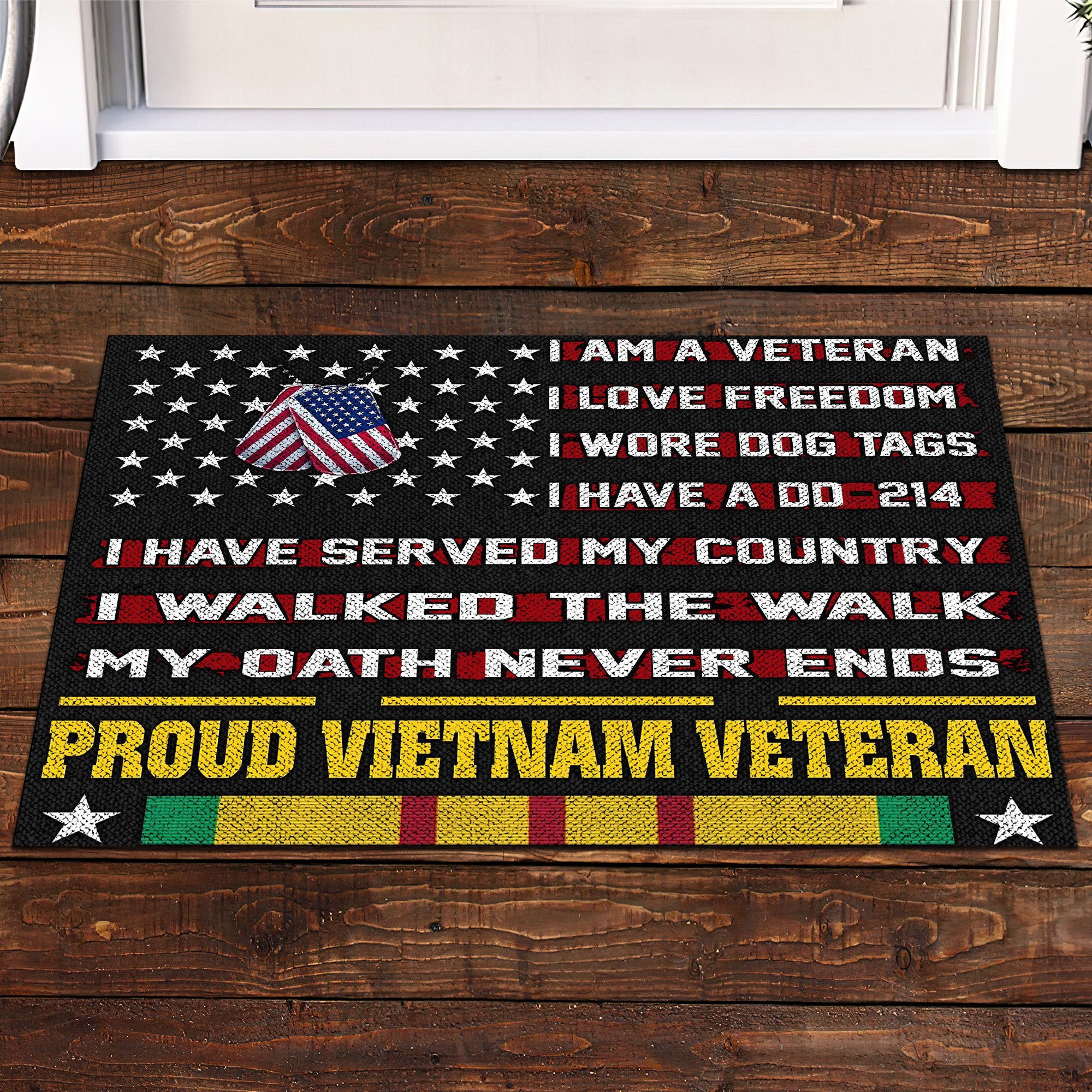 I am a veteran I walked the walk Proud Vietnam Veteran doormat – Saleoff 271021