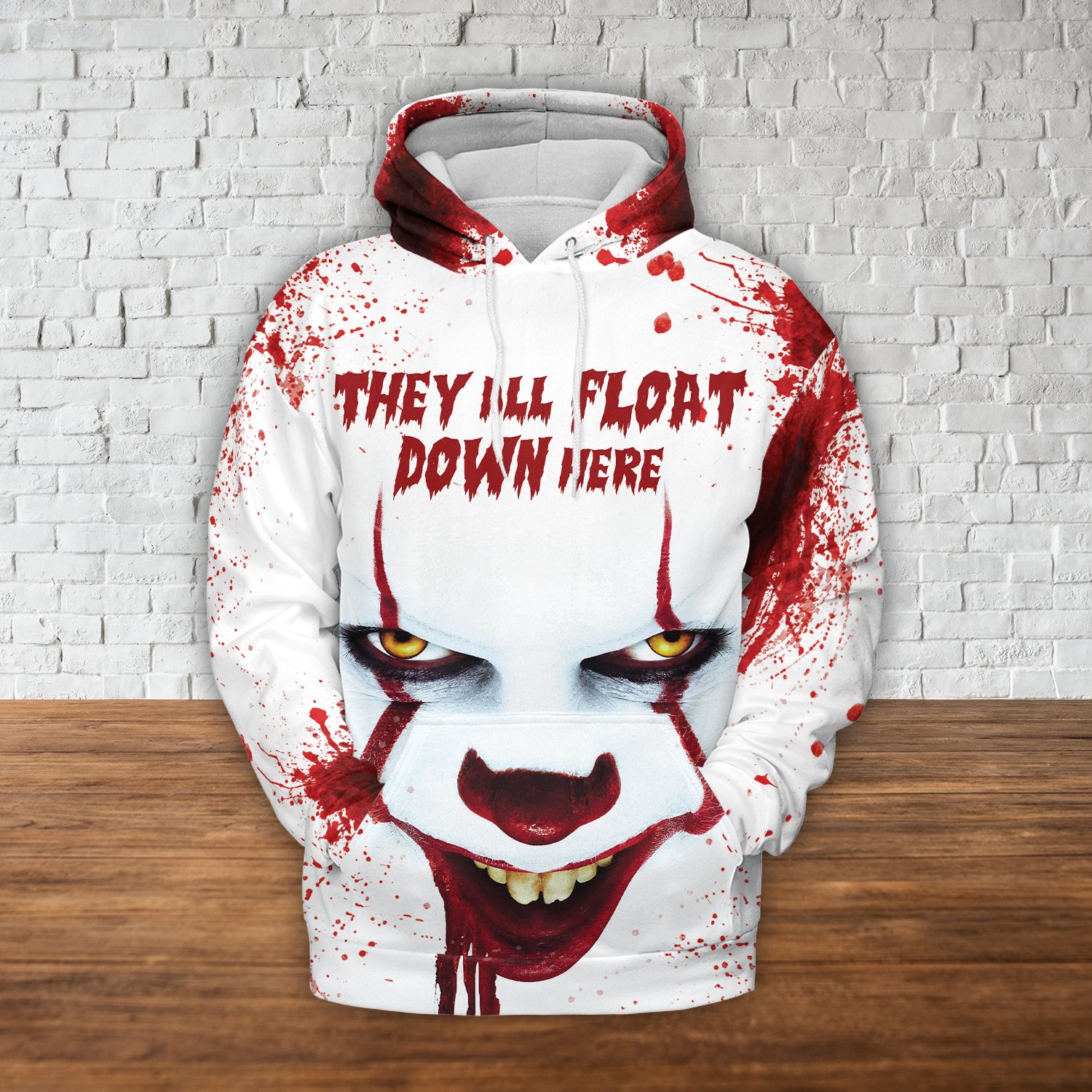 IT Pennywise blood they all float down here 3d hoodie  – LIMITED EDITION