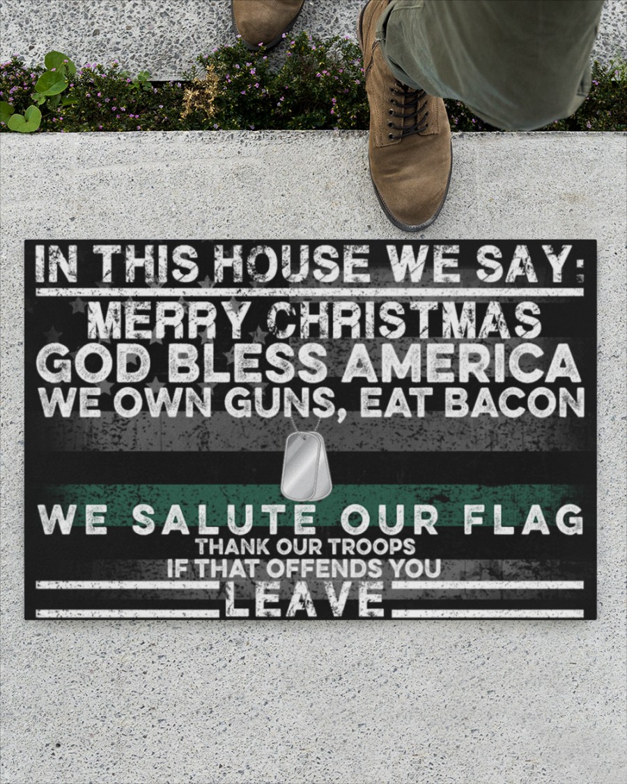 In this house we say merry christmas doormat – Saleoff 251021