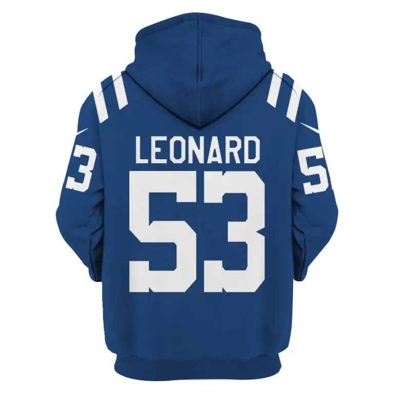 Indianapolis Colts 53 Leonard 3D Shirt hoodie1