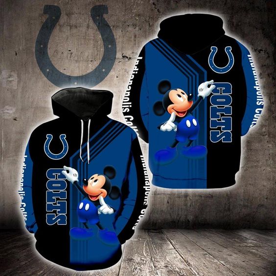 Indianpolis Colts Mickey Mouse 3D Hoodie -BBS