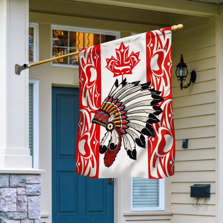 Indigenous hat Canada flag