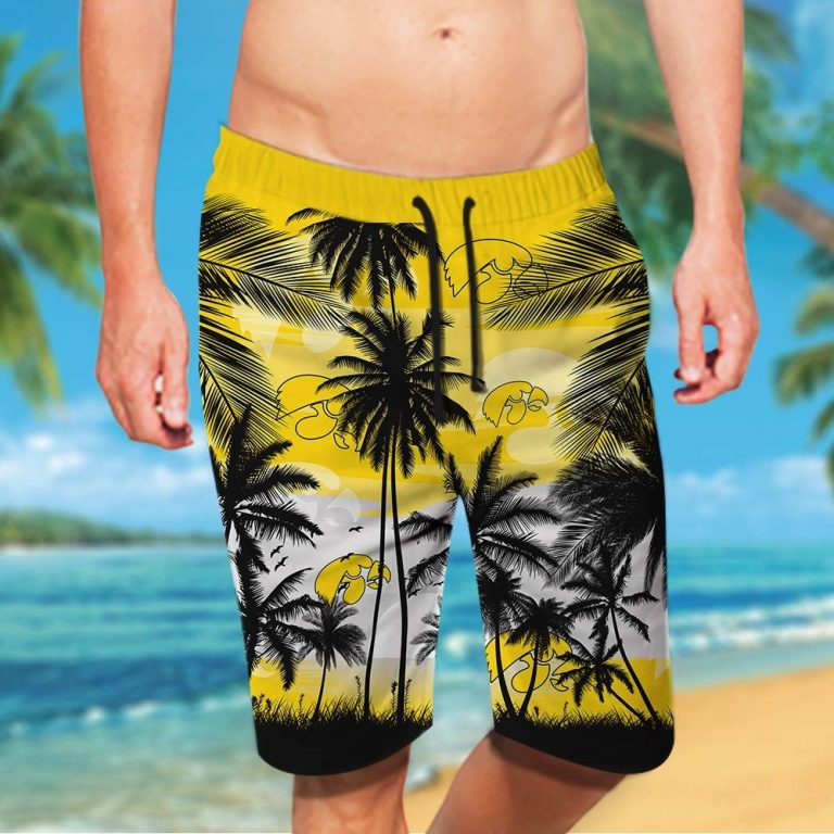 Iowa Hawkeyes Hawaiian Tropical shirt, short 3