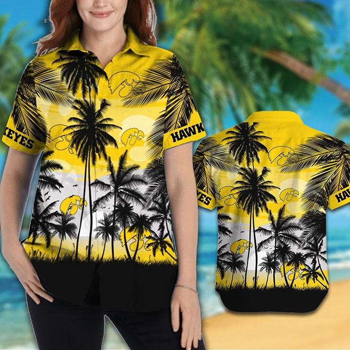 Iowa Hawkeyes Tropical Hawaiian Shirt, Short2