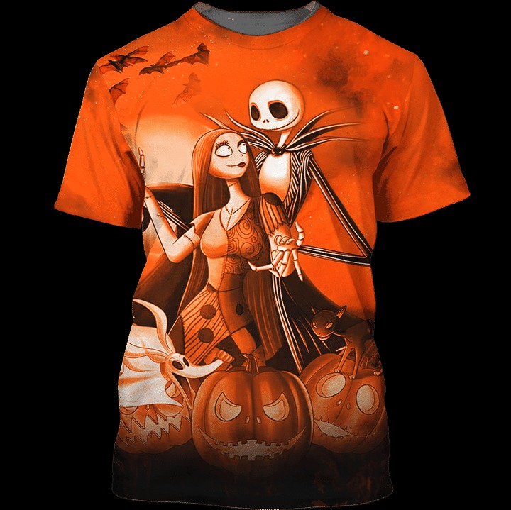 Jack Skelington and Sally Halloween pumpkin 3d shirt, hoodie – LIMITED EDITION