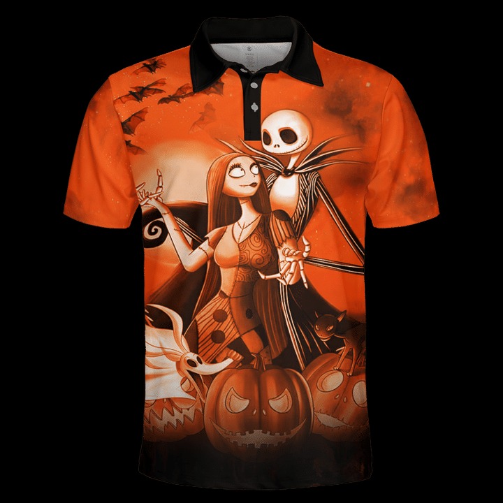 Jack Skelington and Sally Halloween pumpkin polo shirt – LIMITED EDITION