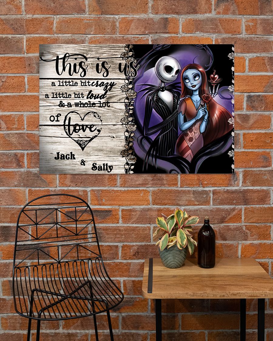 Jack Skellington and Sally this is us a little bit of crazy custom personalized name poster 3