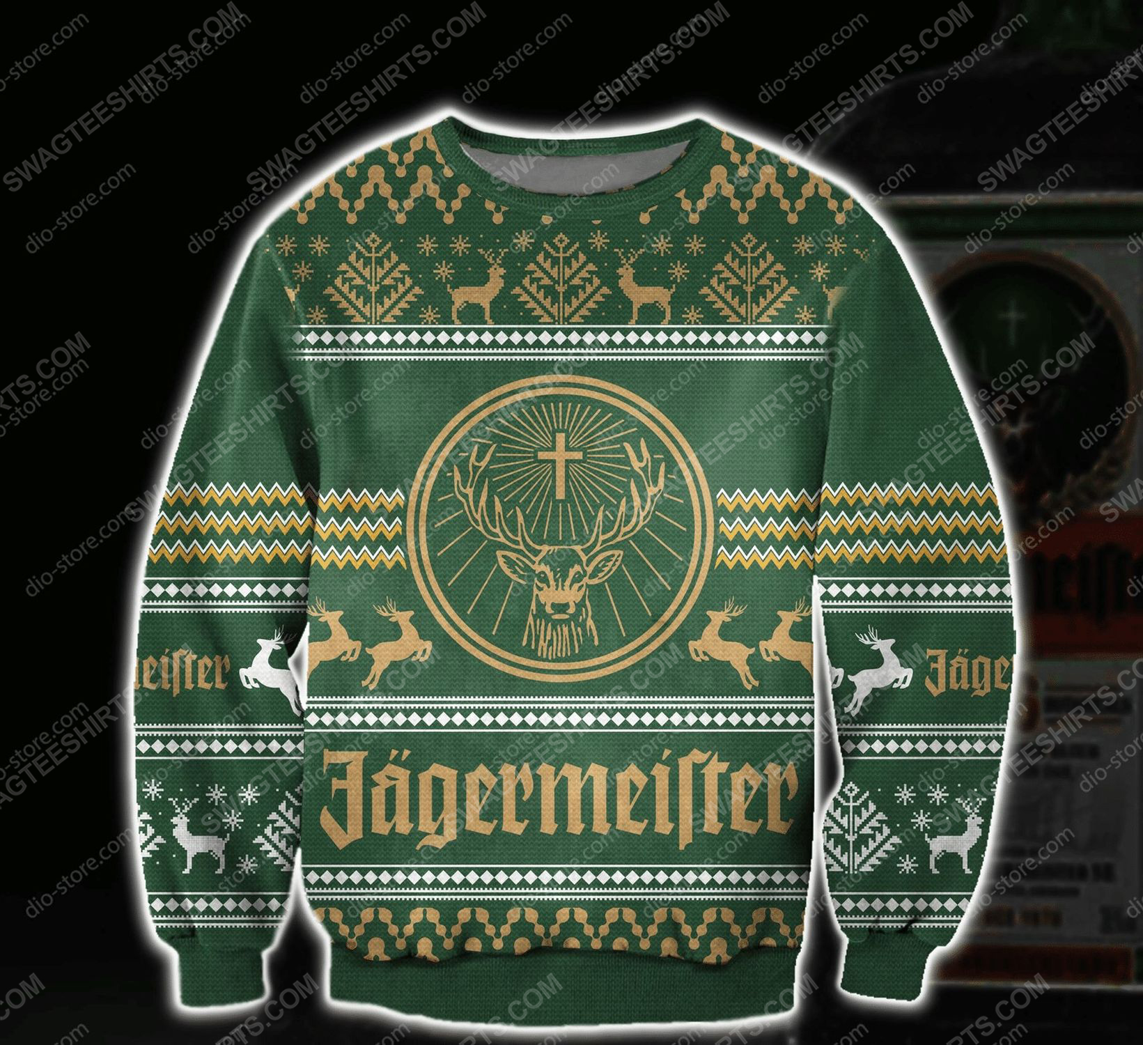 Jagermeister all over print ugly christmas sweater