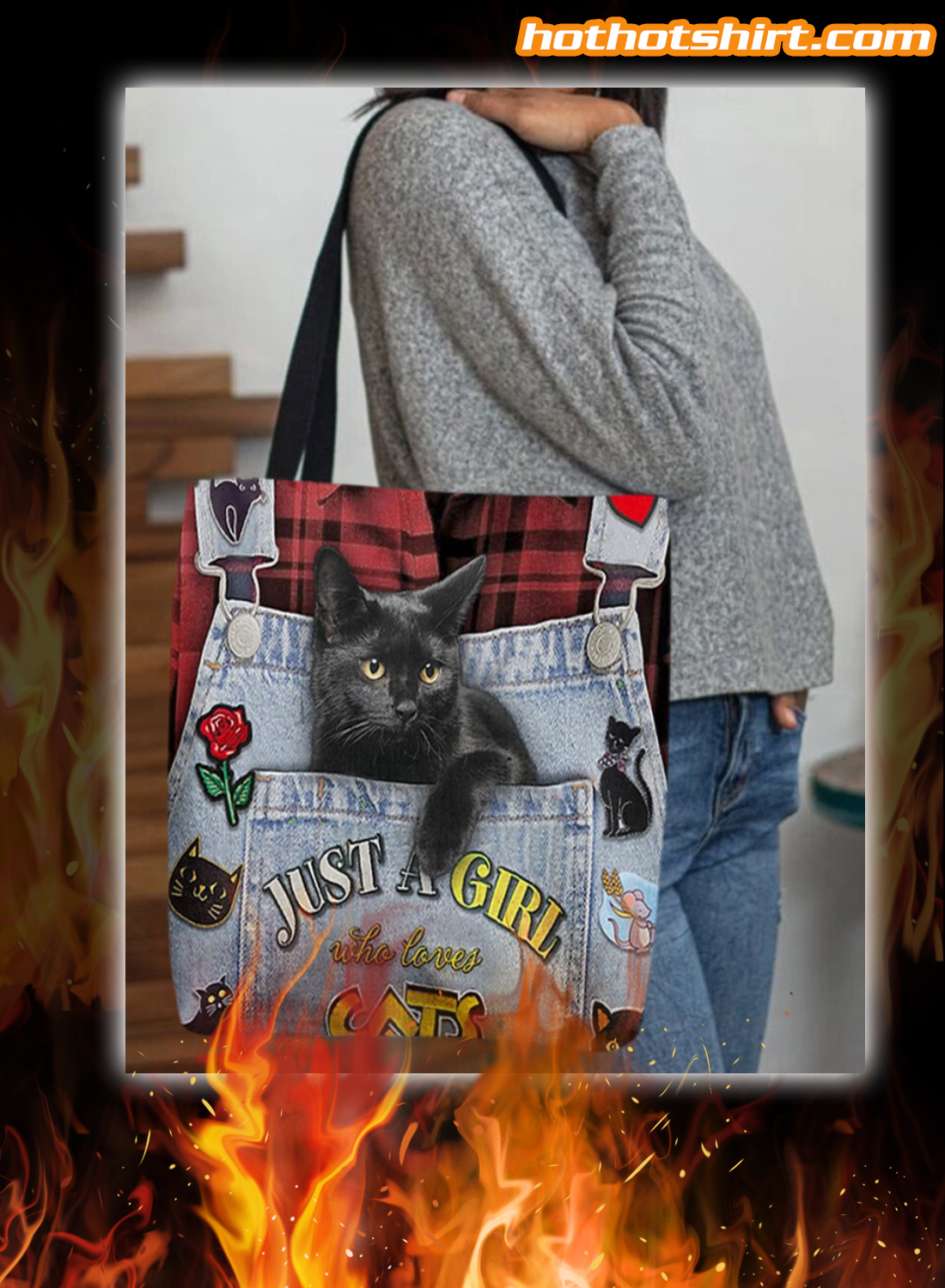Just a girl who loves cats tote bag 1