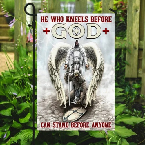 Knight Templar Armor Of God he who kneels before god can stand before anyone flag 5
