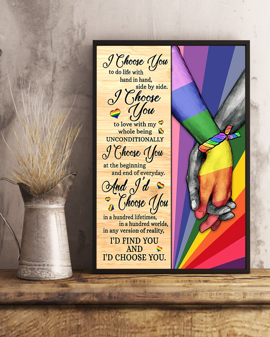 LGBT I choose you to do life with hand in hand poster 8