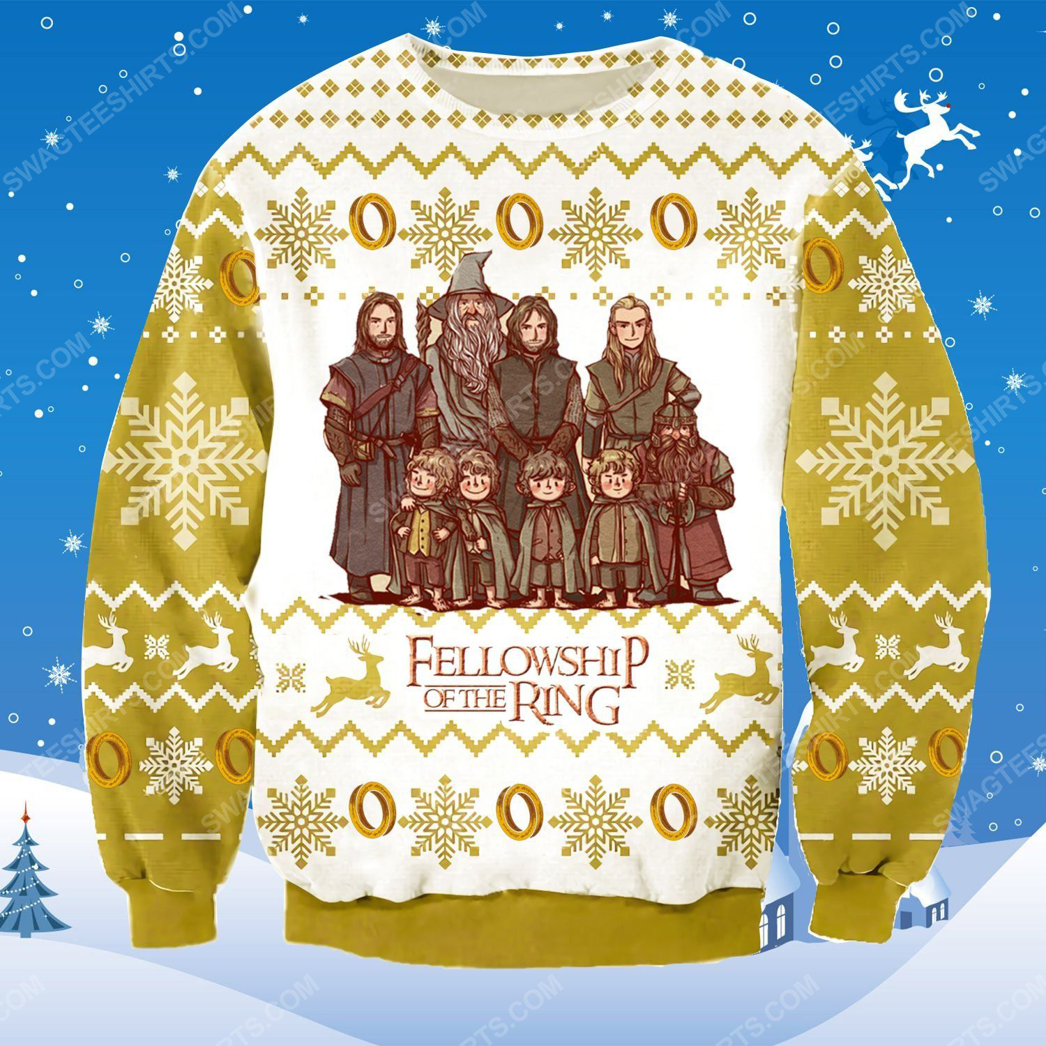 [special edition] LOTR the fellowship of the ring ugly christmas sweater – maria