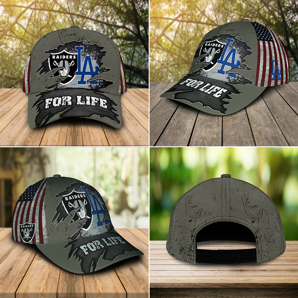 Las Vegas Raiders And Los Angeles Dodgers For Life Cap – Hothot 121021
