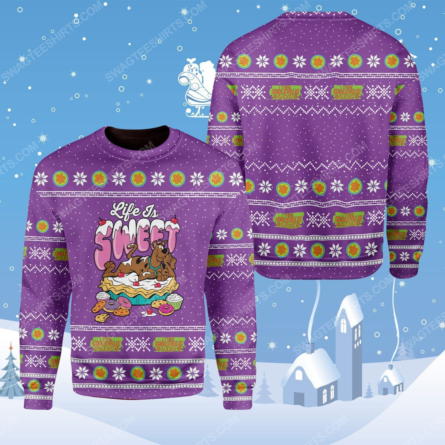 [special edition] Life is sweet scooby doo ugly christmas sweater – maria