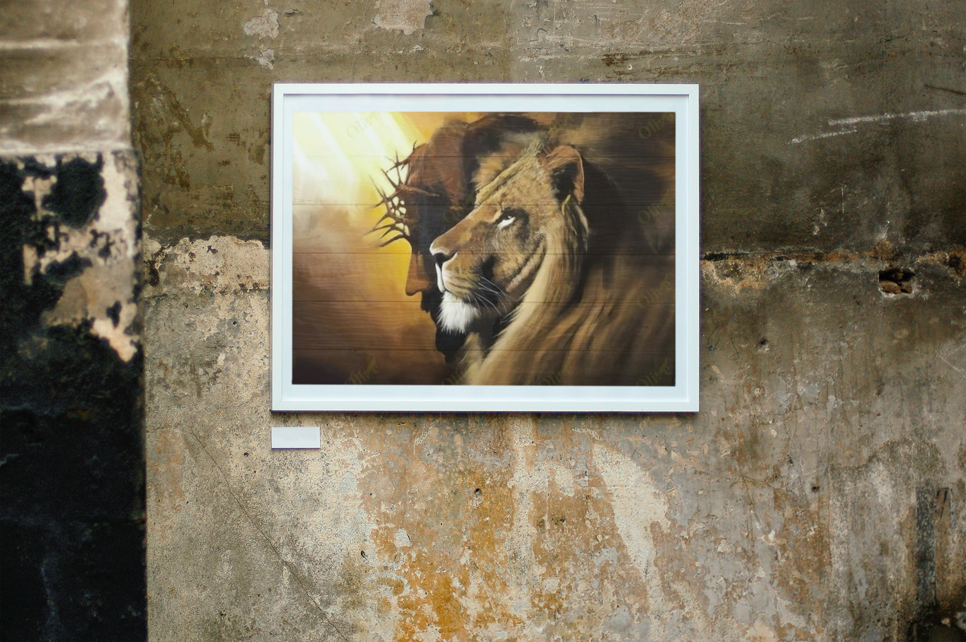 Lion and god canvas poster 3