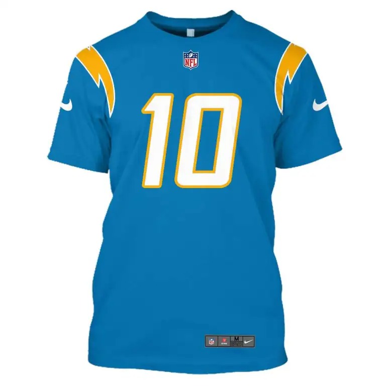 Los Angeles Chargers 10 Herbert 3D Shirt hoodie2