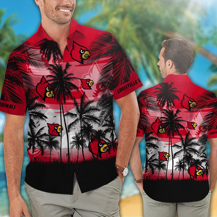 Louisville Cardinals Tropical Hawaiian Shirt, Short