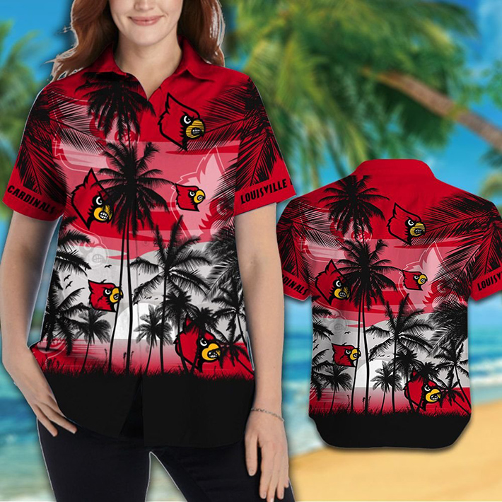 Louisville Cardinals Tropical Hawaiian Shirt, Short1