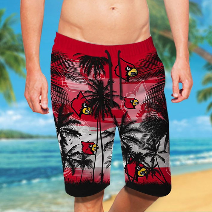 Louisville Cardinals Tropical Hawaiian Shirt, Short3