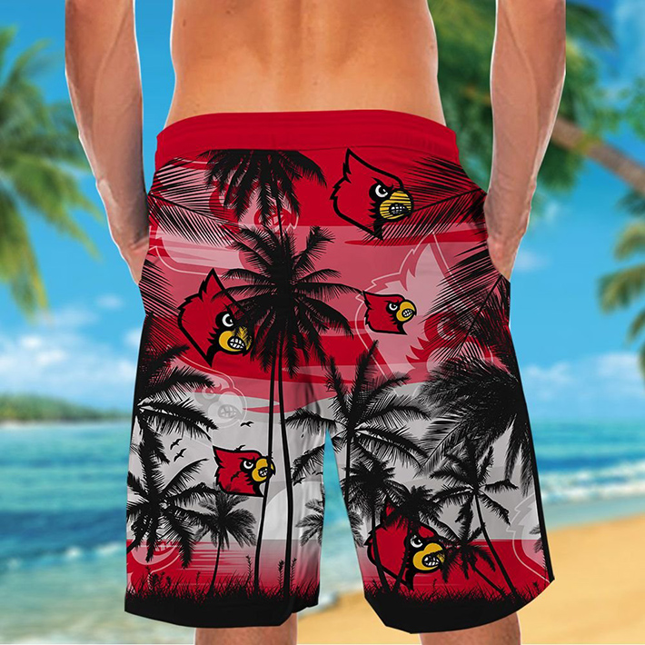 Louisville Cardinals Tropical Hawaiian Shirt, Short4