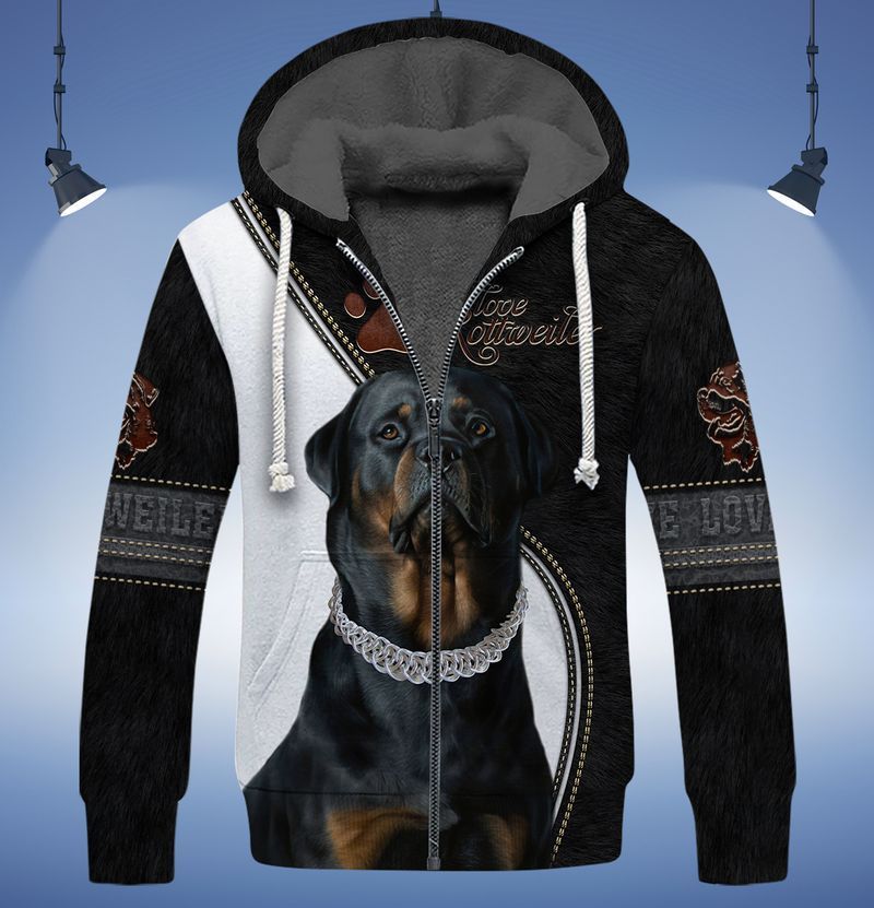 Love Rottweiler black and white 3d full print hoodie 5
