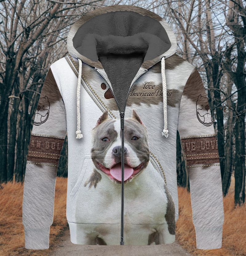 Love american bully dog 3d full print hoodie and shirts 5