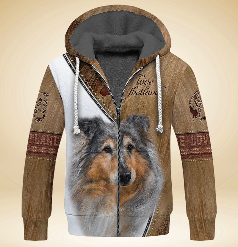 Love shetland dog 3d full print hoodie and shirts 5