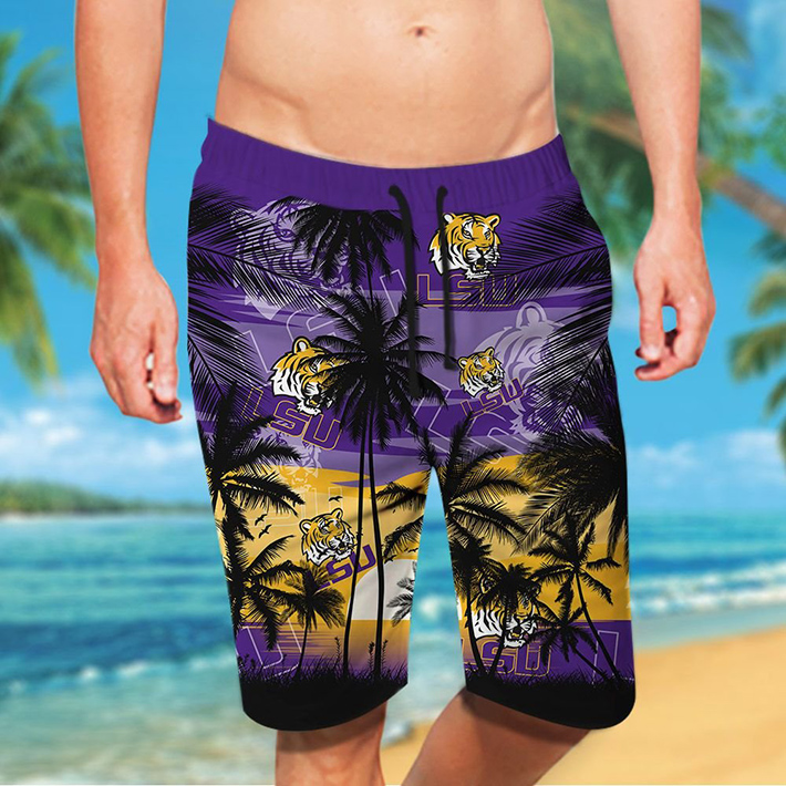 Lsu Tigers Tropical Hawaiian Shirt, Short3