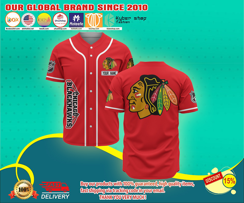 Chicago Blackhawks custome personalized name baseball jersey shirt 3