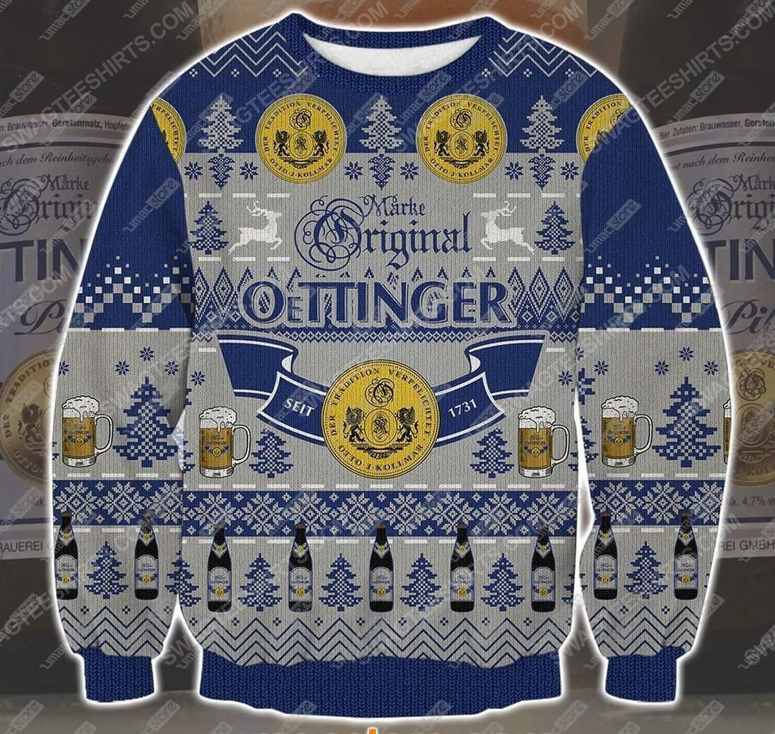 Make original oettinger brewery ugly christmas sweater