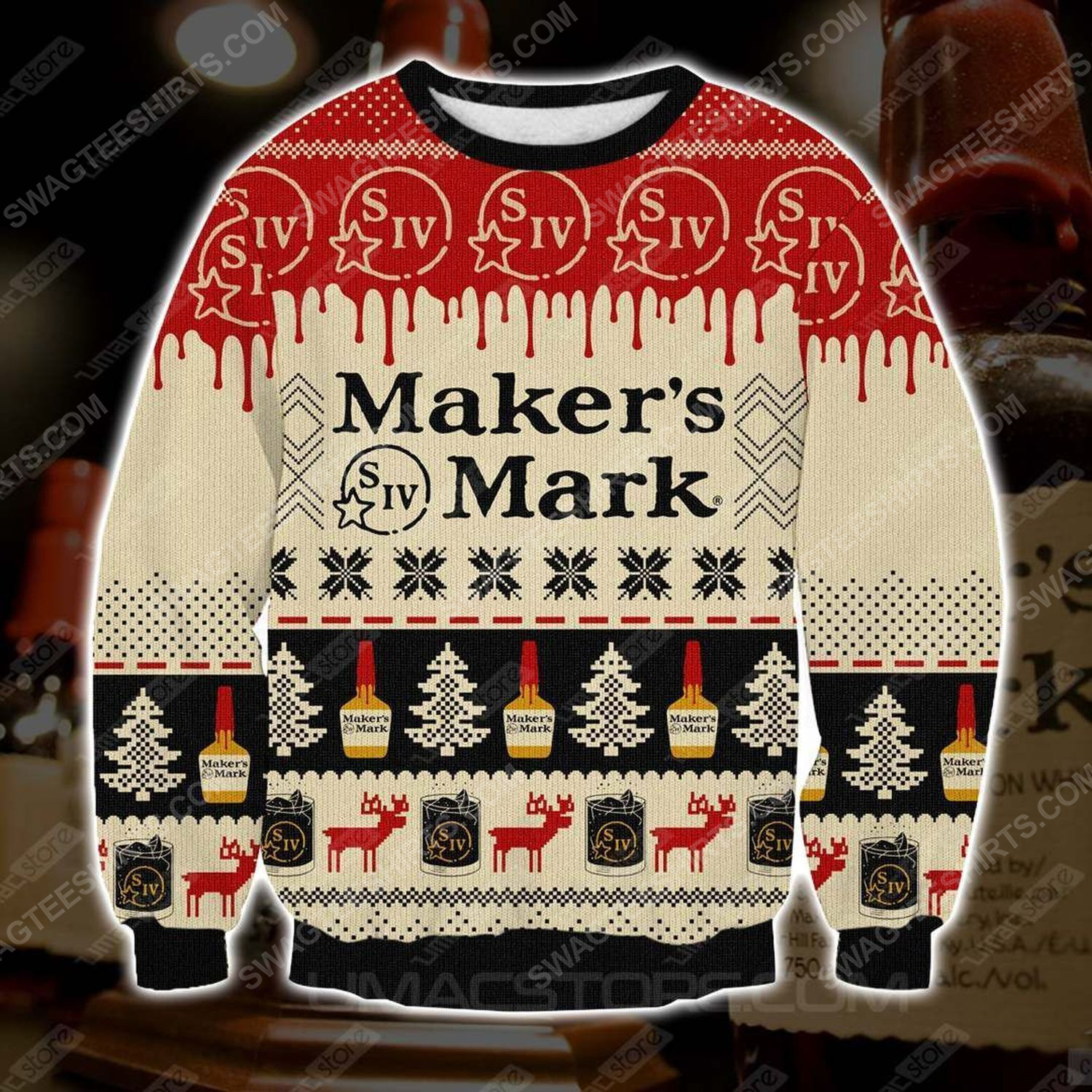 [special edition] Maker’s mark whisky ugly christmas sweater – maria