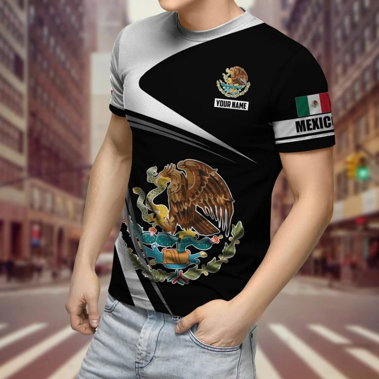 Mexico black white Mexican flag custom personalized 3d shirt, hoodie (5)