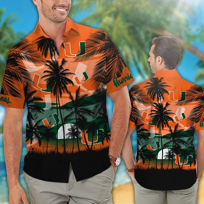 Miami Hurricanes Tropical Hawaiian Shirt, Short