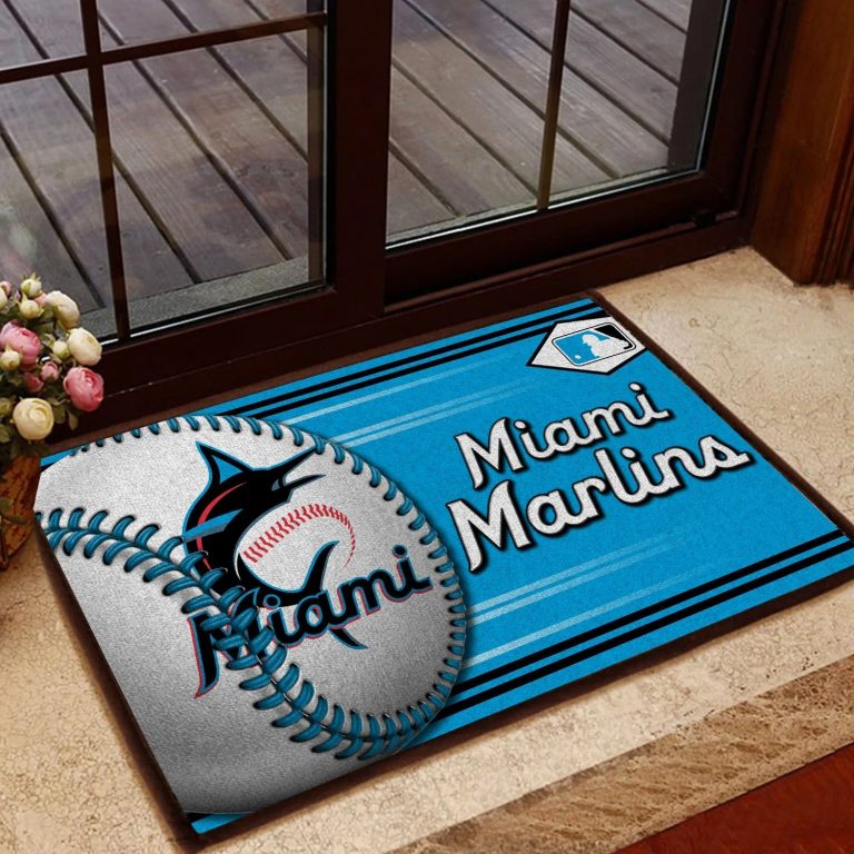 Miami Marlins Baseball Doormat1