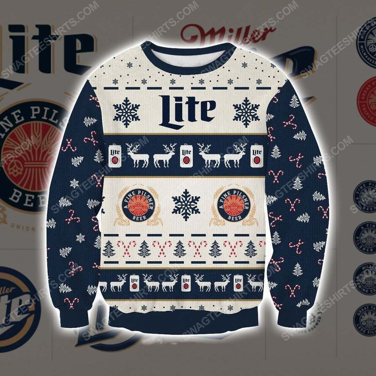 [special edition] Miller lite beer ugly christmas sweater – maria