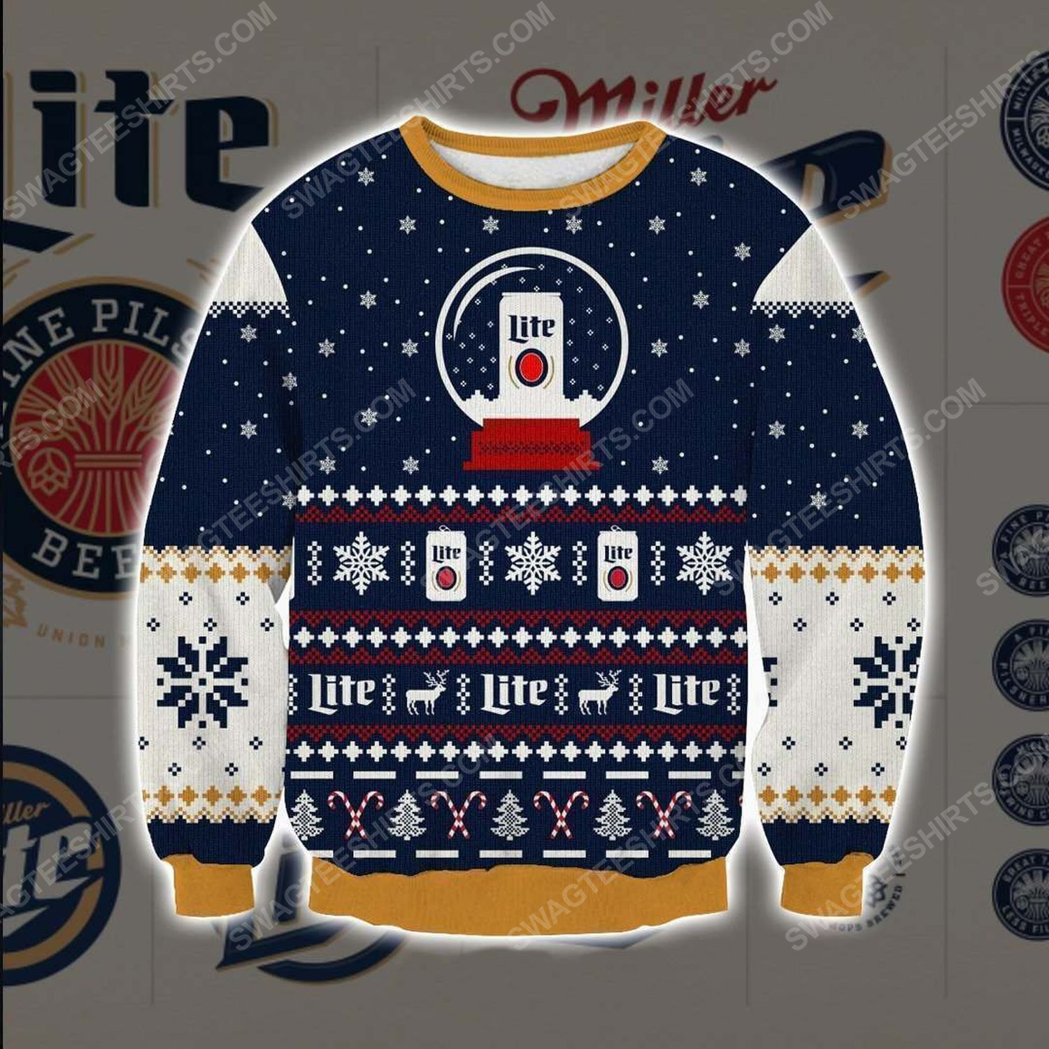 [special edition] Miller lite reindeer ugly christmas sweater – maria