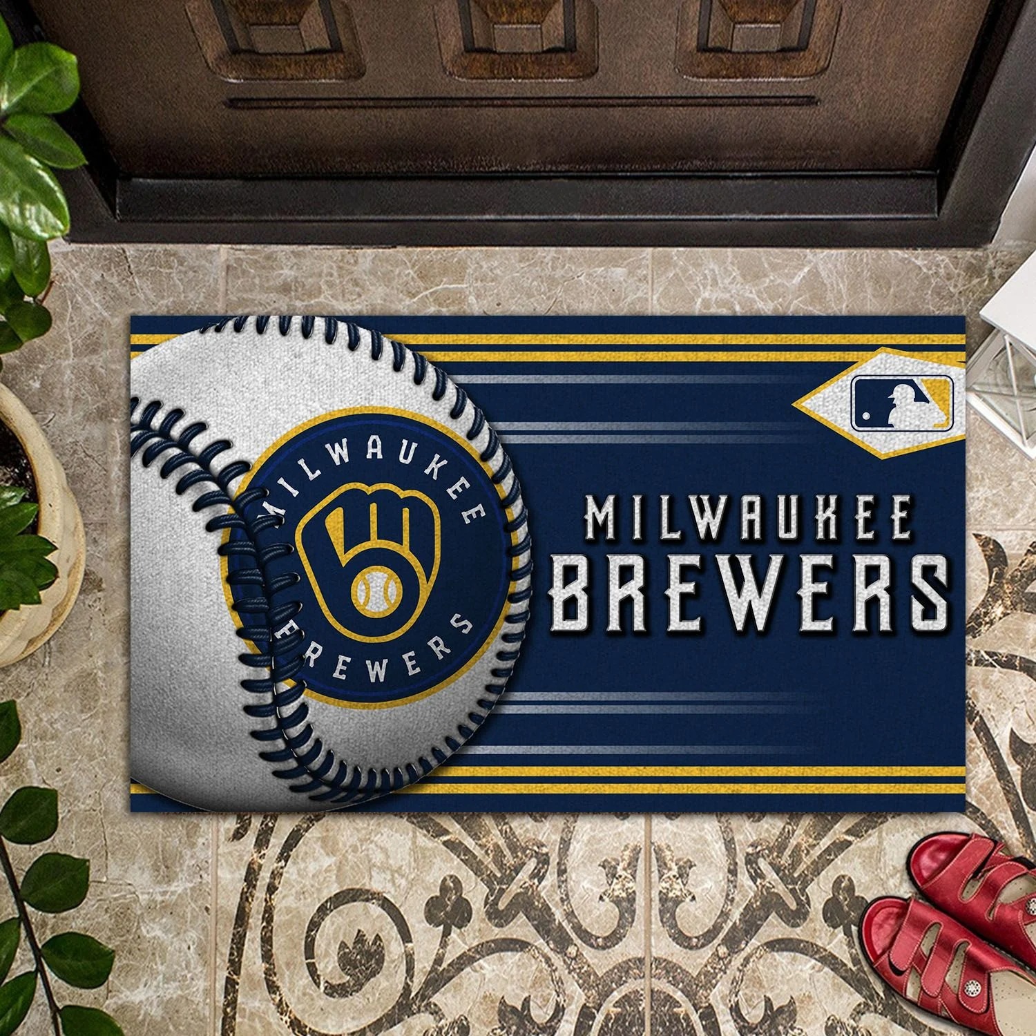 Milwaukee Brewers Baseball Doormat