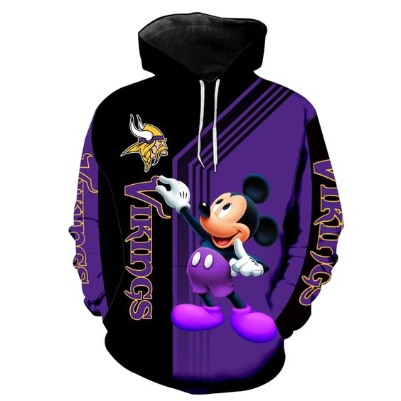 Minnesota Vikings Mickey Mouse 3D Hoodie