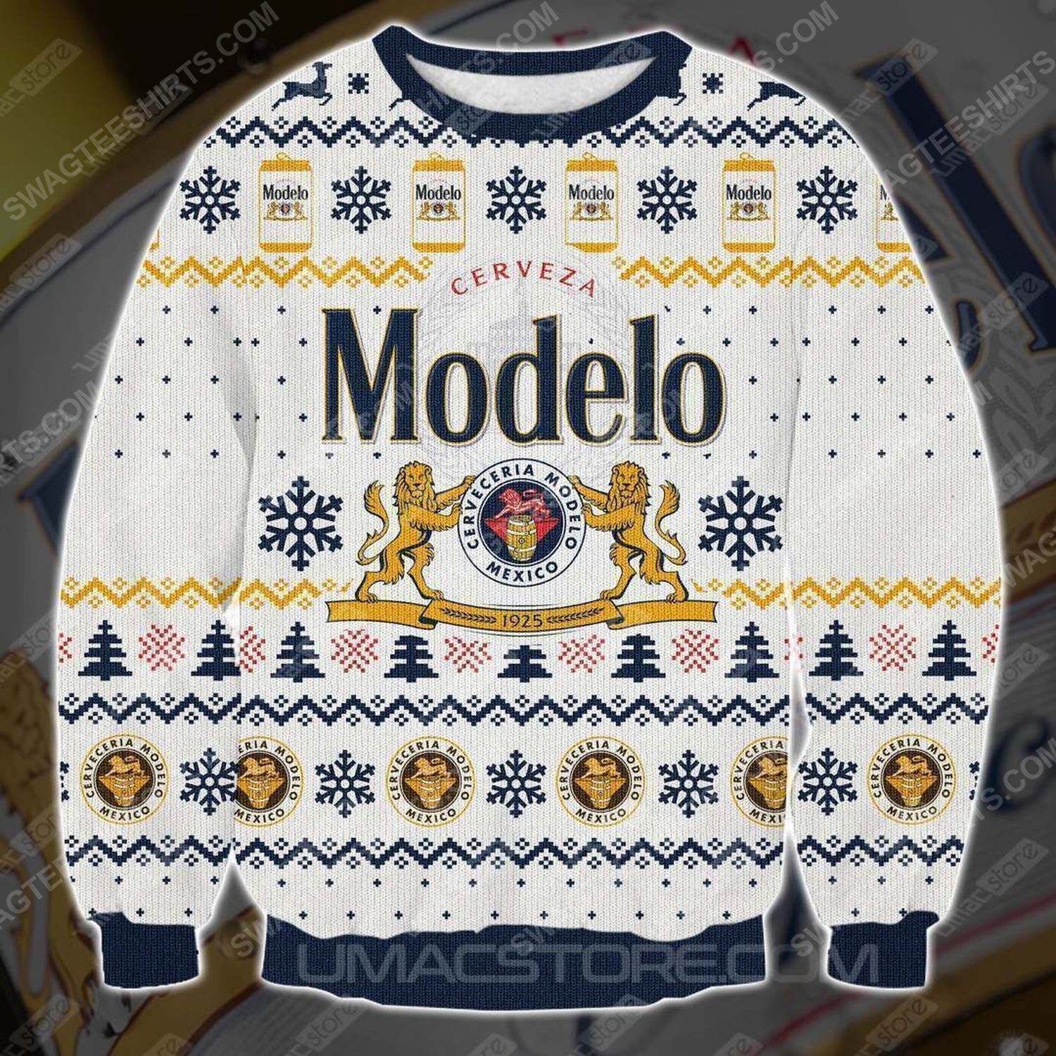 [special edition] Modelo beer all over print ugly christmas sweater – maria