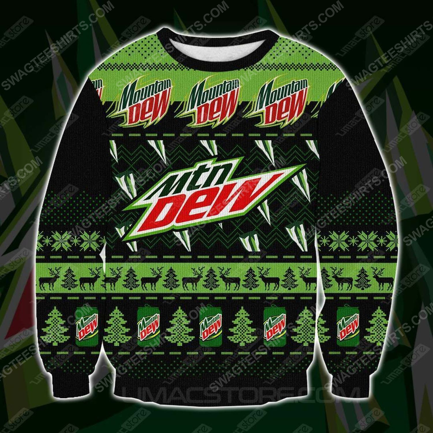 [special edition] Mountain dew all over print ugly christmas sweater – maria