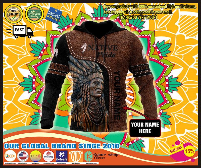 Native American Pride 3D hoodie custom name 3