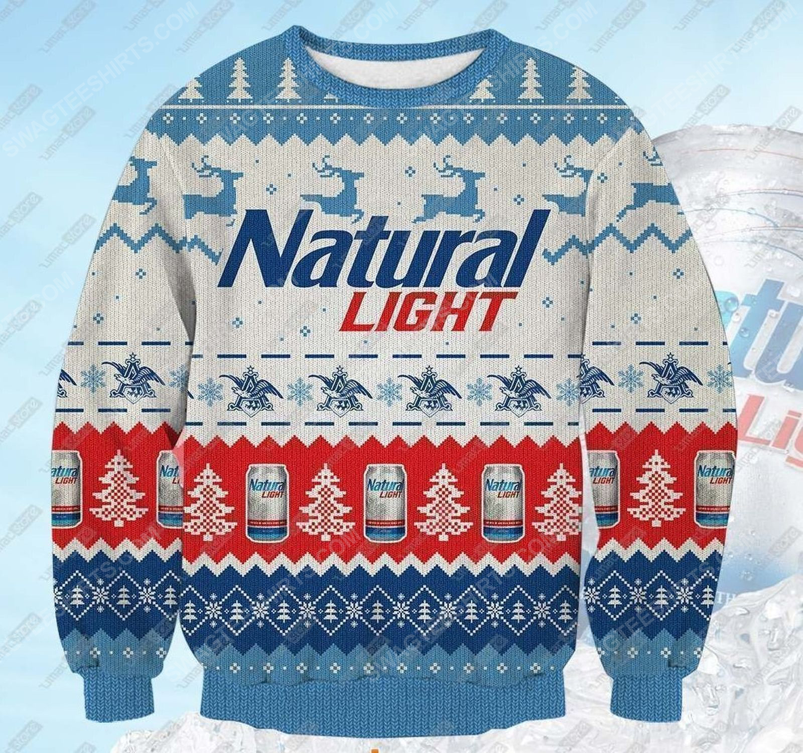 [special edition] Natural light beer ugly christmas sweater – maria