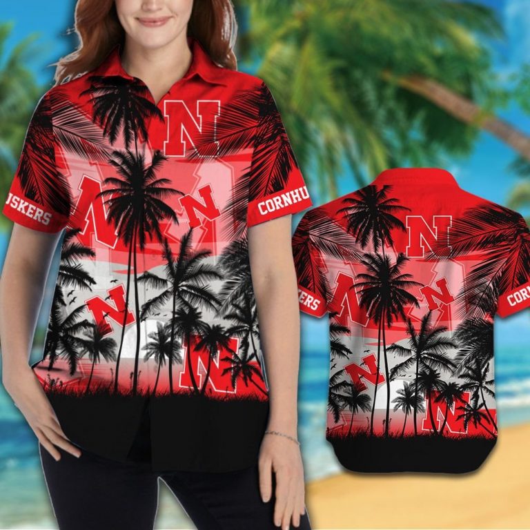 Nebraska Cornhuskers football Hawaiian Tropical shirt, short 1