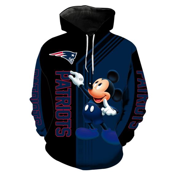 New England Patriots Mickey Mouse 3D Hoodie