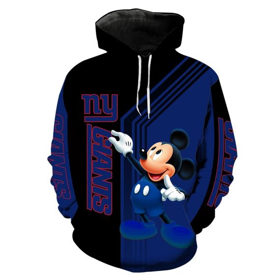 New York Giants Mickey Mouse 3D Hoodie