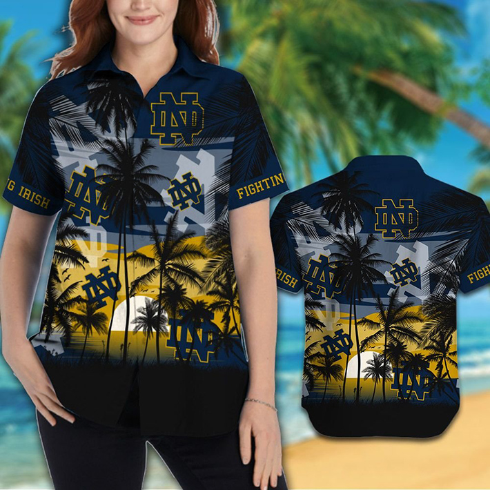 Notre Dame Fighting Irish Tropical Hawaiian Shirt, Short1