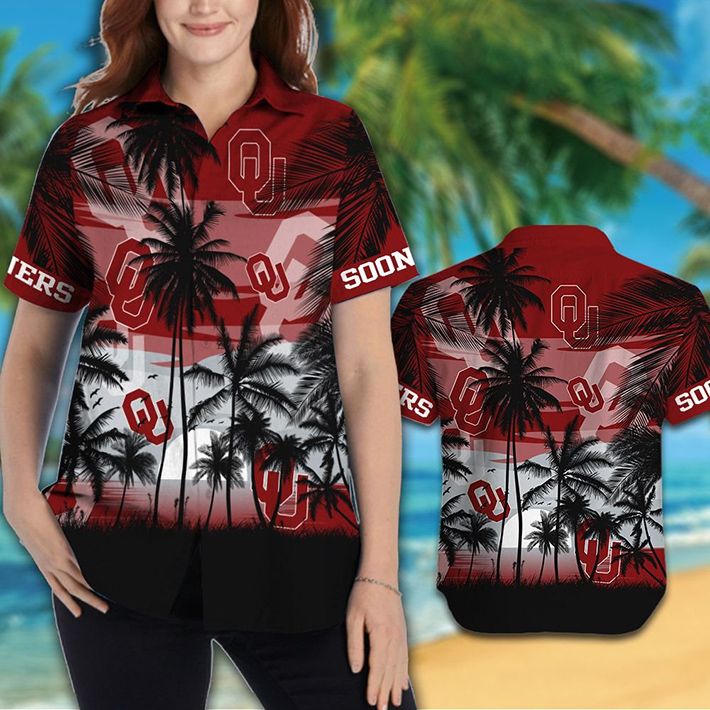 Oklahoma Sooners Tropical Hawaiian Shirt, Short1